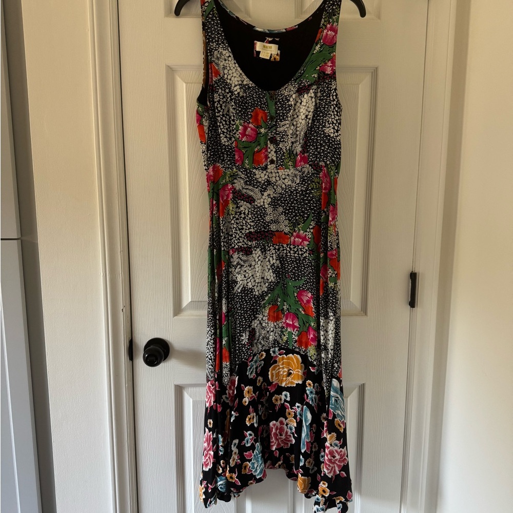 Maeve Black Floral Maxi Dress